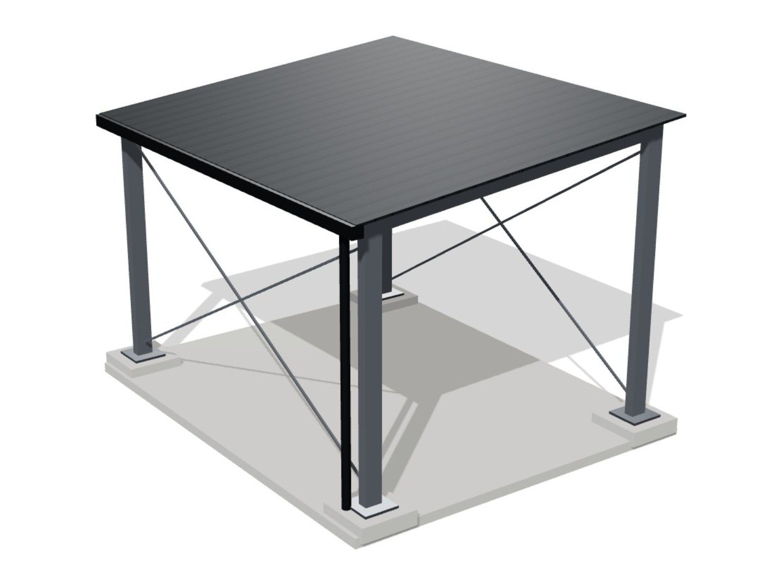 Carport 5 x 4 m, hauteur 3,4 m (20 m²)