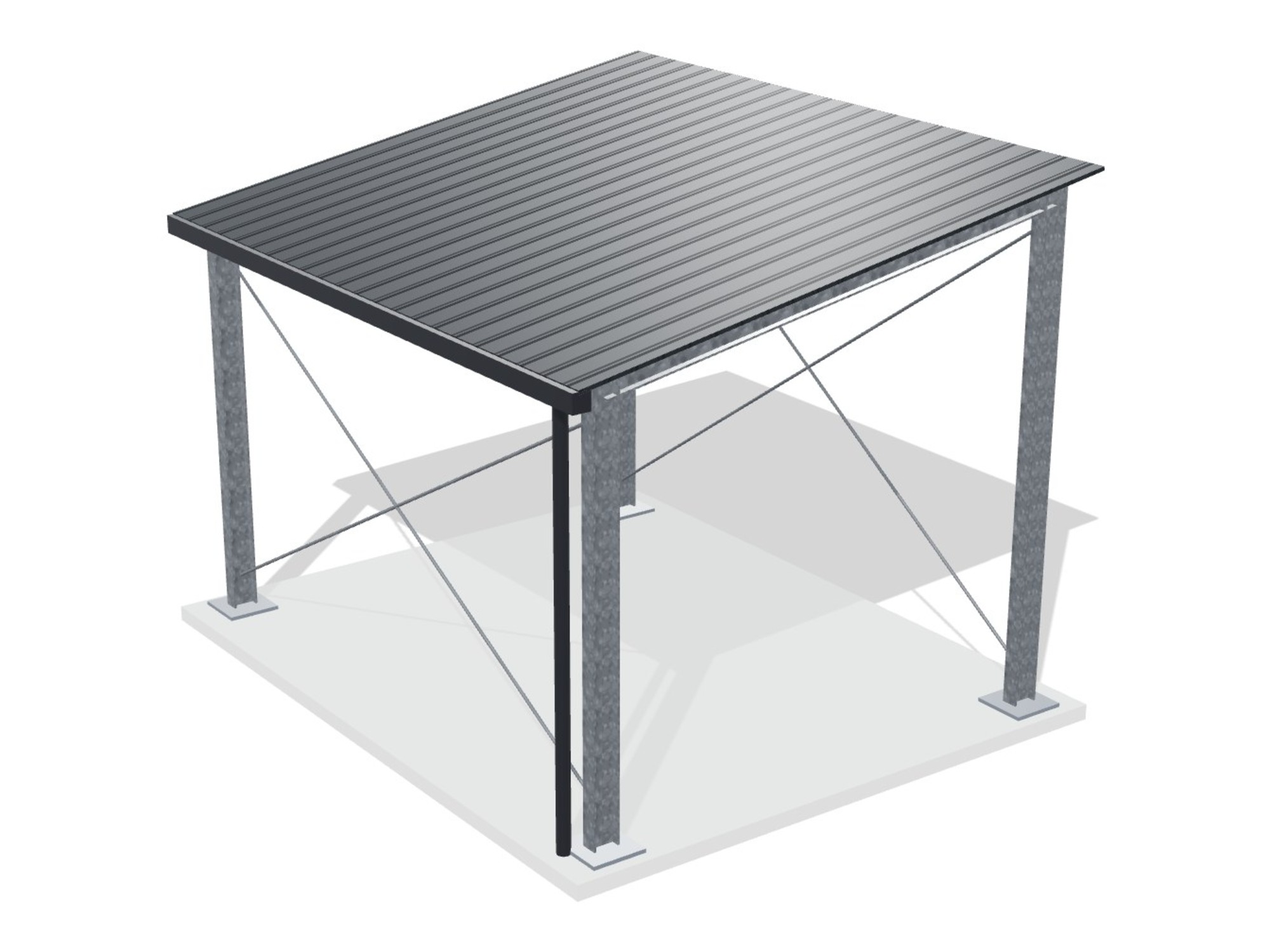 Carport 4 x 5 m, hauteur 3,4 m (20 m²)