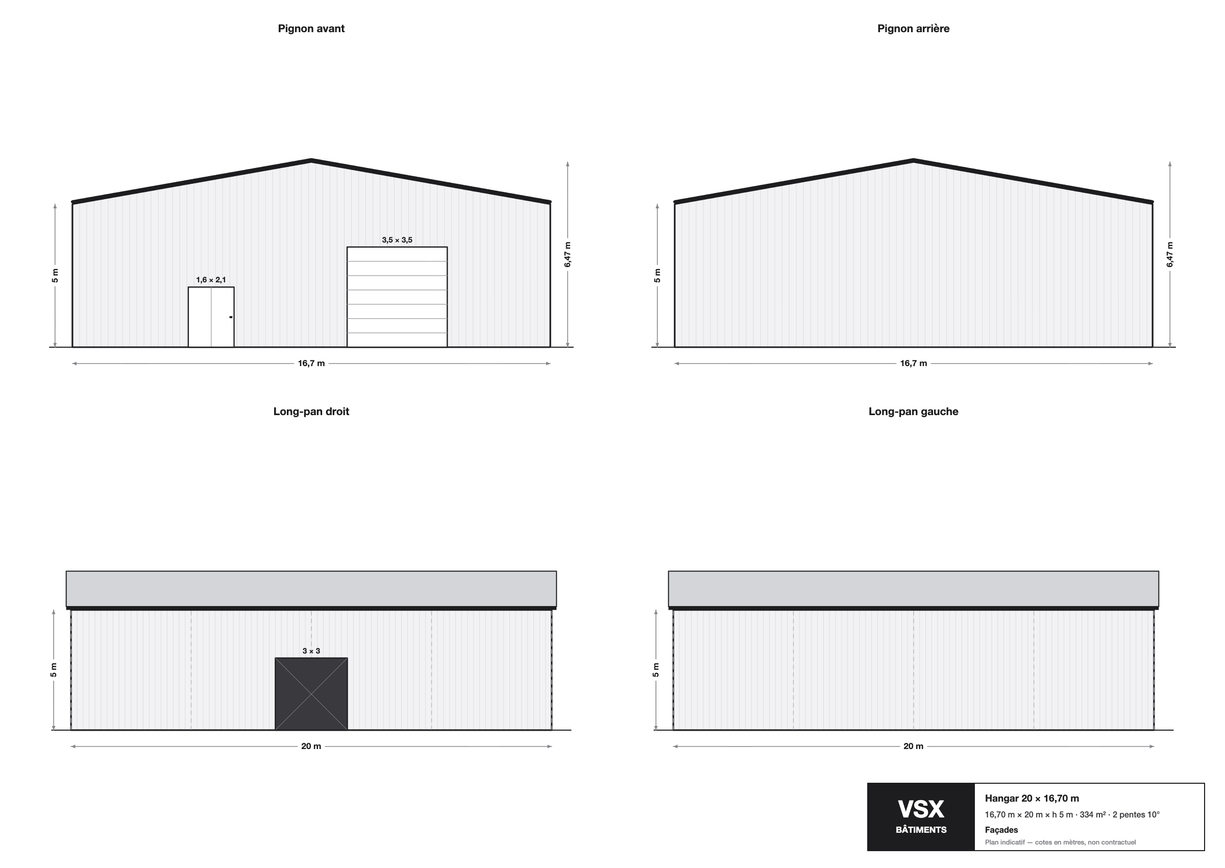 Hangar 20 x 16,70 m, hauteur 5 m — photo 3