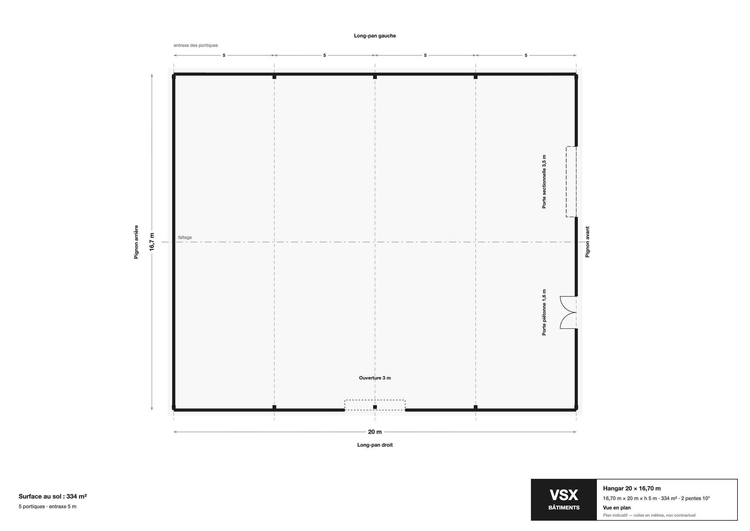 Hangar 20 x 16,70 m, hauteur 5 m — photo 4
