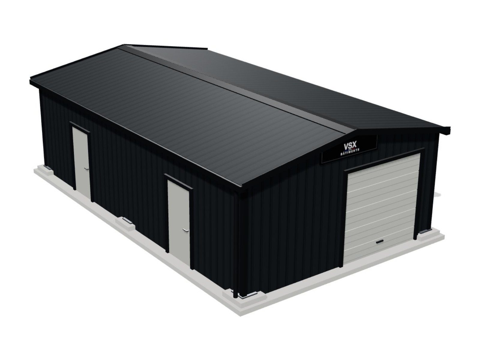 Hangar 10 x 6 m, hauteur 3 m