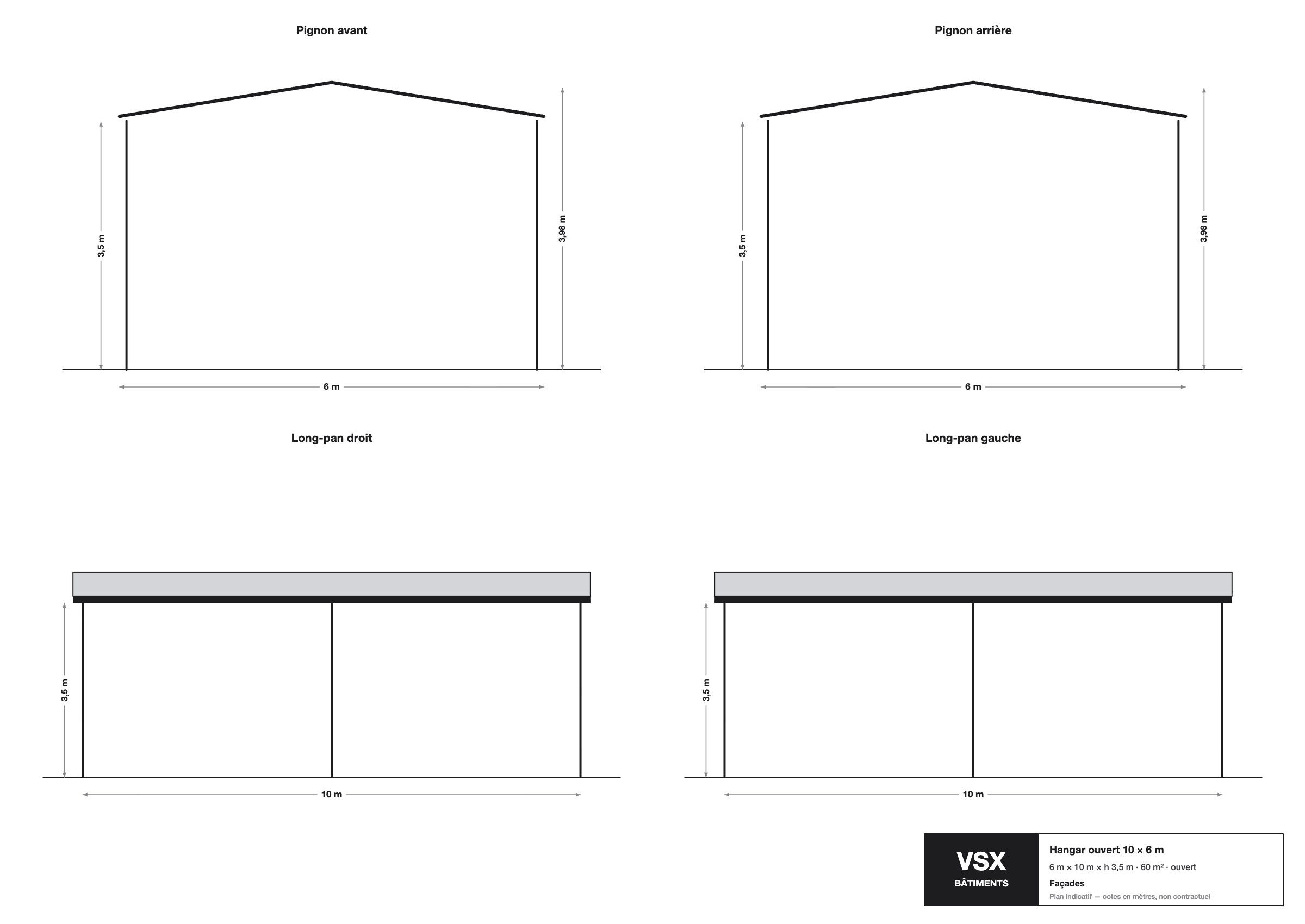 Hangar ouvert 10 x 6 m, hauteur 3,5 m — photo 2