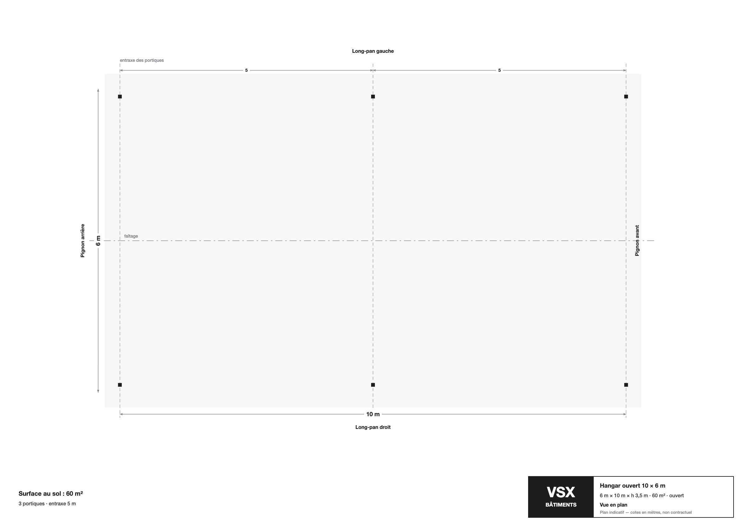 Hangar ouvert 10 x 6 m, hauteur 3,5 m — photo 3