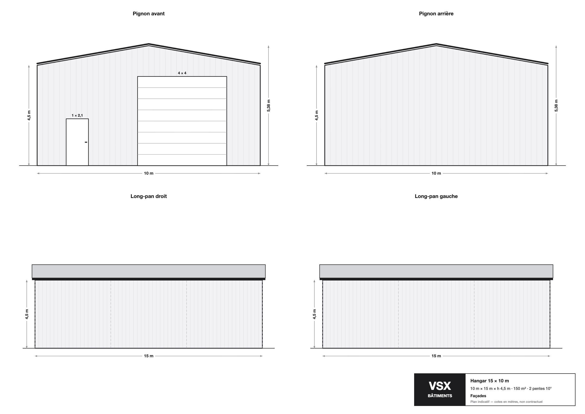 Hangar 15 x 10 m, hauteur 4,5 m — photo 3