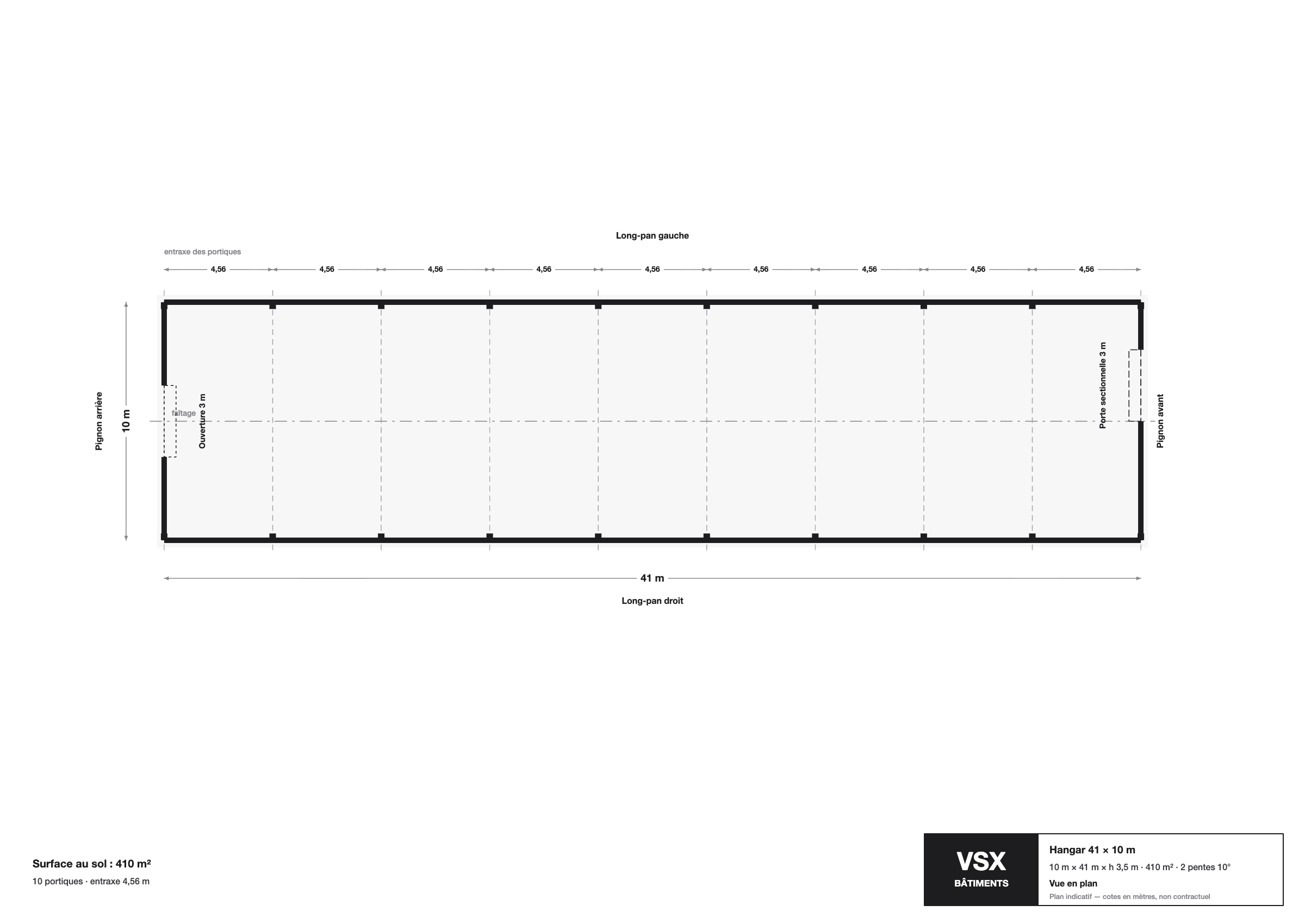 Hangar 41 x 10 m, hauteur 3,5 m — photo 4