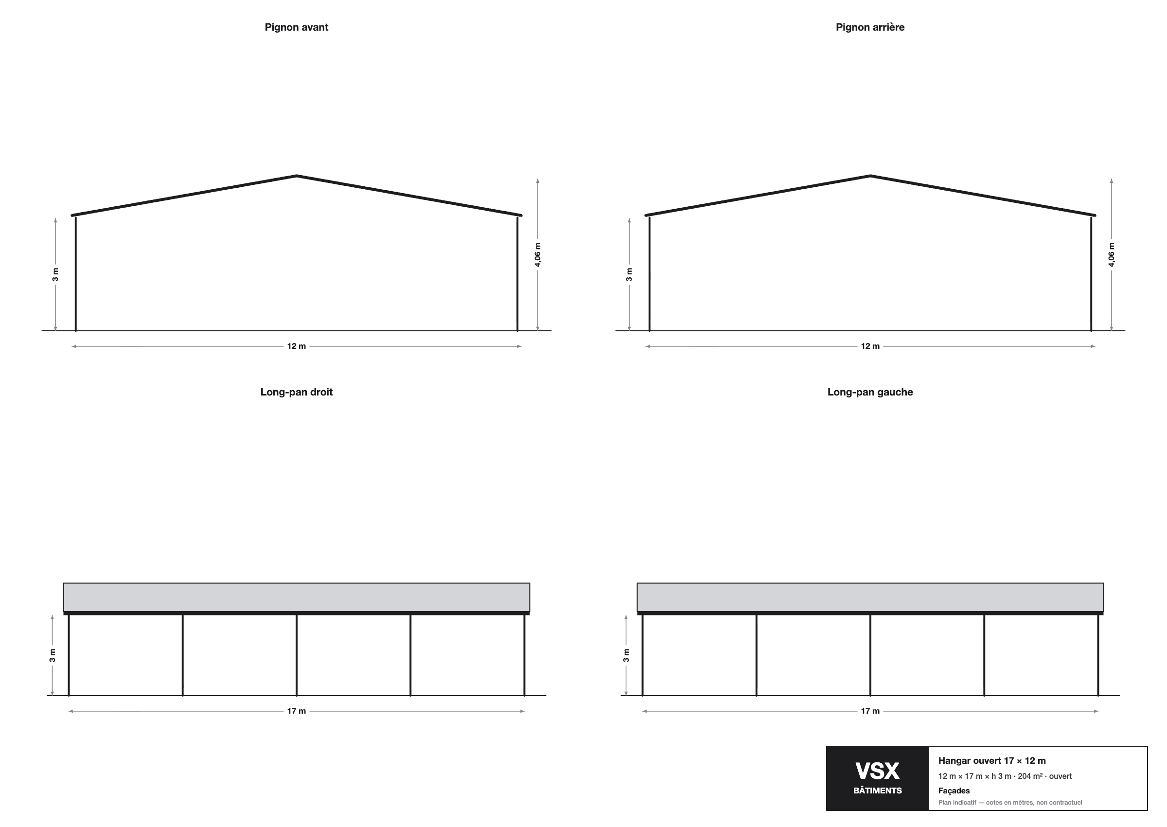 Hangar ouvert 17 x 12 m, hauteur 3 m — photo 2